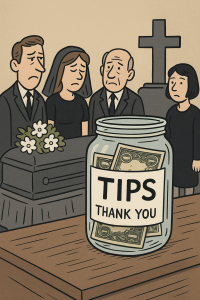 Will we be tipping at funerals next?